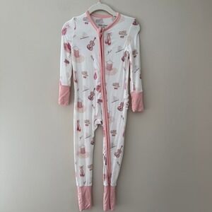 Angel Dear 12-18M Bamboo Ballet Tutu Ruffle Two-Way Zip Footless Romper Sleeper